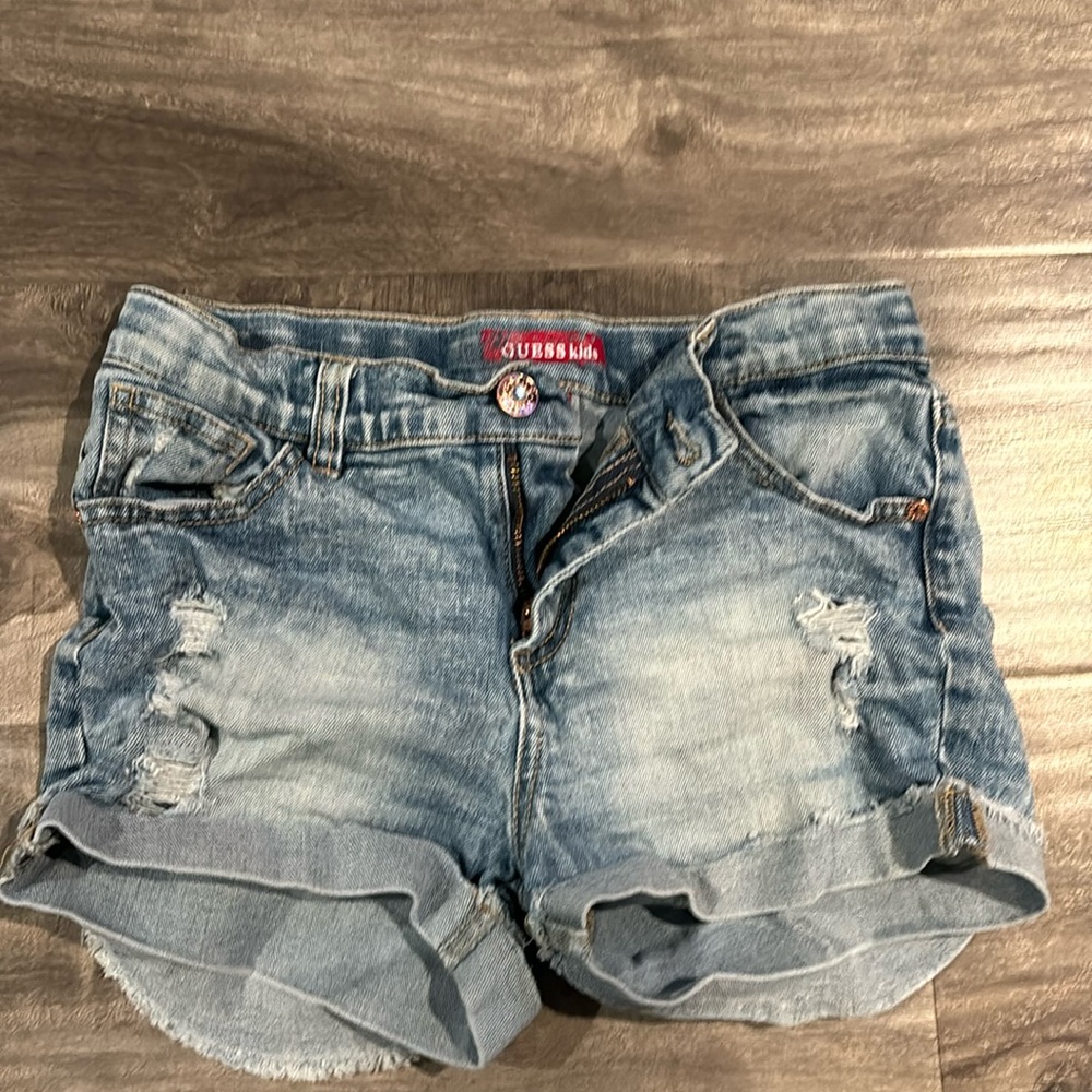 Girls Jean shorts by Guess. Gently used. Girls size 12y